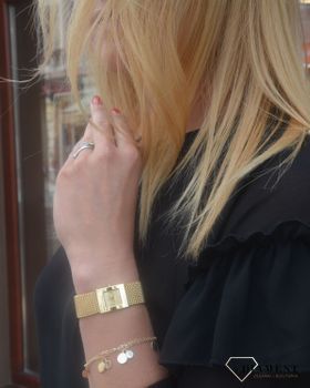 Złota Bransoletka 585 wiszące okrągłe blaszki 'Spotkanie' złote bransoletki, prezent dla mamy, prezent dla blondynki (1).JPG